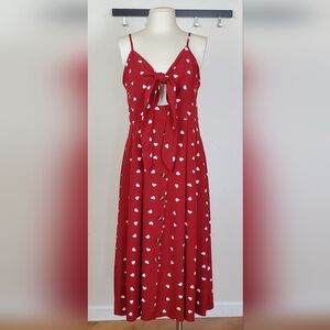 Red Polka Dot Tie-Front Dress • 0XL •